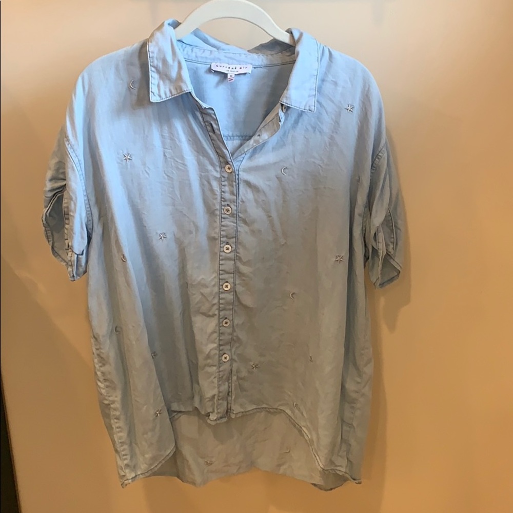 Denim top with star and moon details - M